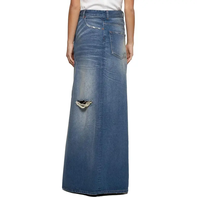 MM6 Maison Margiela Distressed Denim Maxi Skirt-3