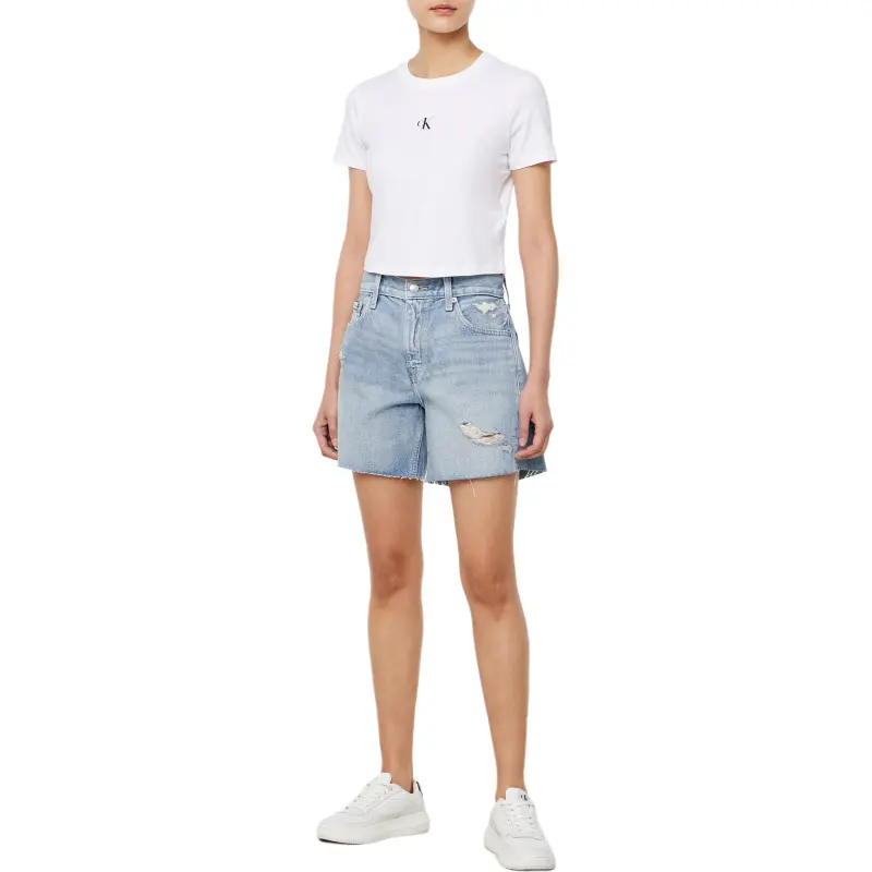 CALVIN KLEIN Denim Shorts Women's Light Blue-3