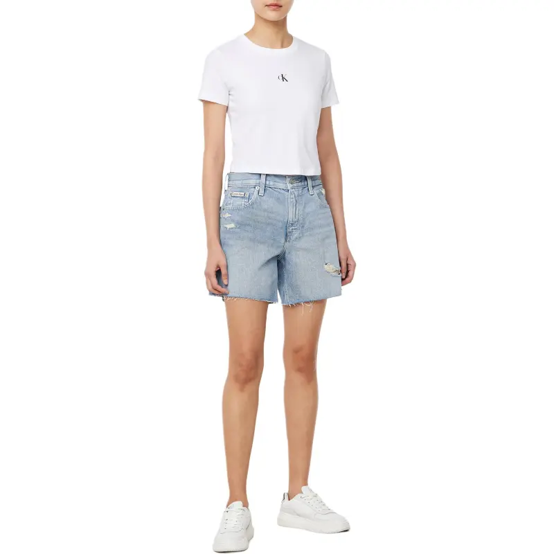 CALVIN KLEIN Denim Shorts Women's Light Blue-2