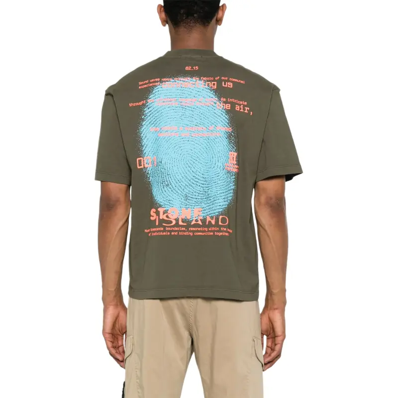 STONE ISLAND Logo embossed T shirt-3