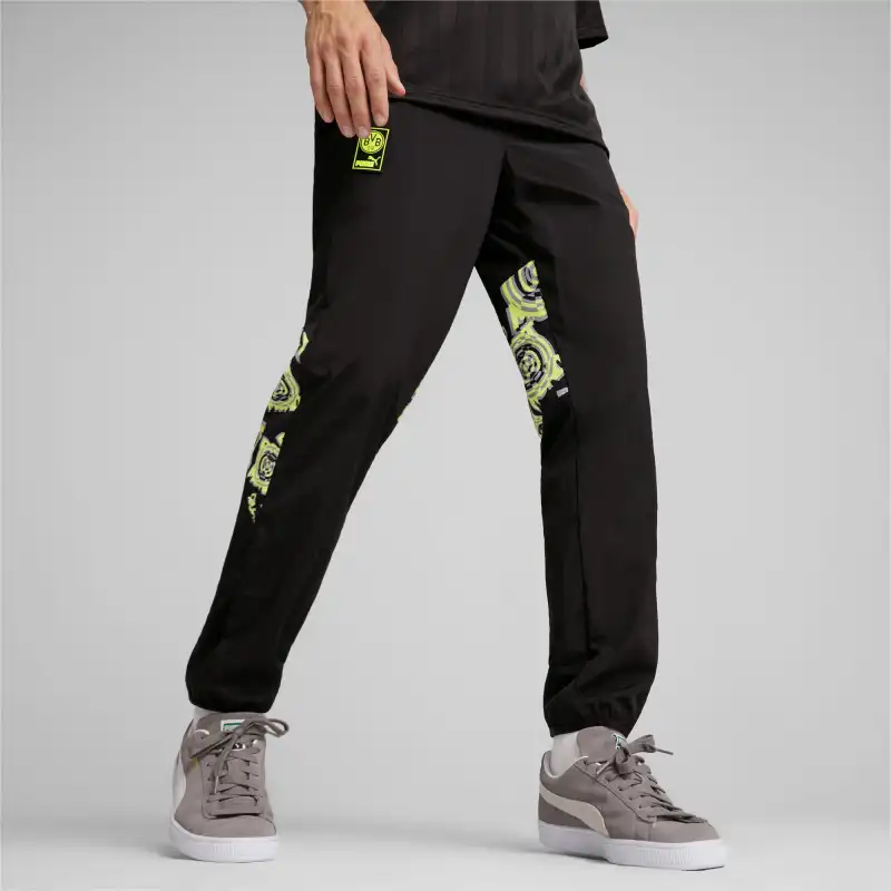 PUMA Borussia Dortmund Borussia Dortmund FtblNrgy Casual Pants Men's Black Yellow-2