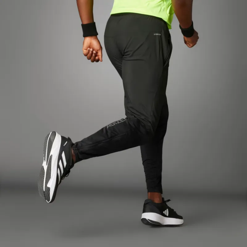 Adidas ADIZERO RUNNING JOGGERS Knitted Sports Pants Men's Black-2