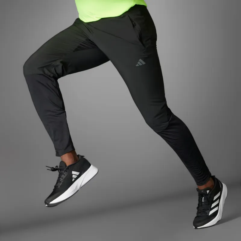Adidas ADIZERO RUNNING JOGGERS Knitted Sports Pants Men's Black-1