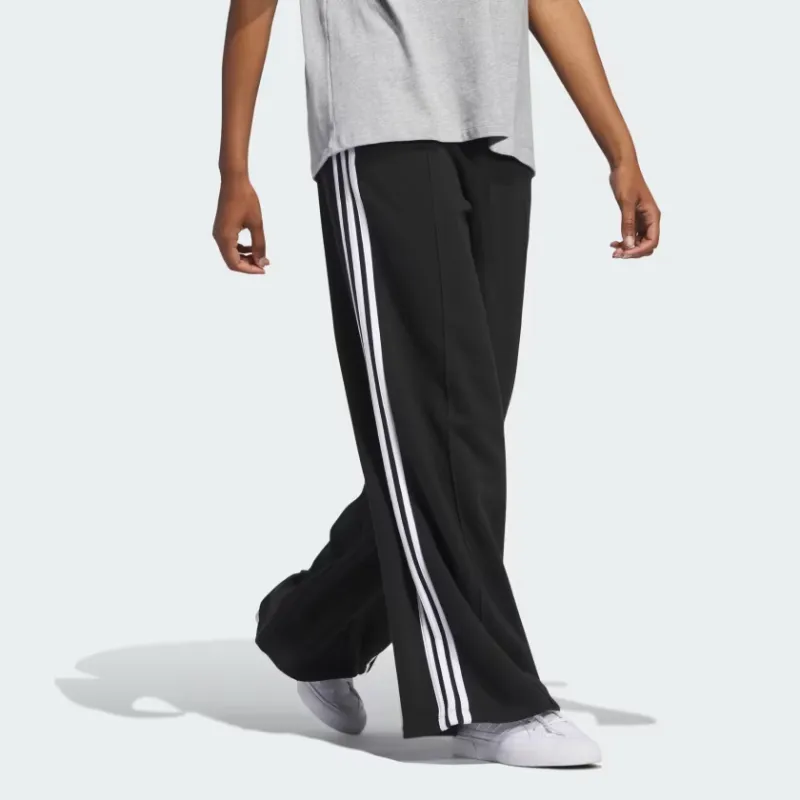 Adidas Originals Adicolor 3 Stripes Loose French Terry Wide Leg Pants-3