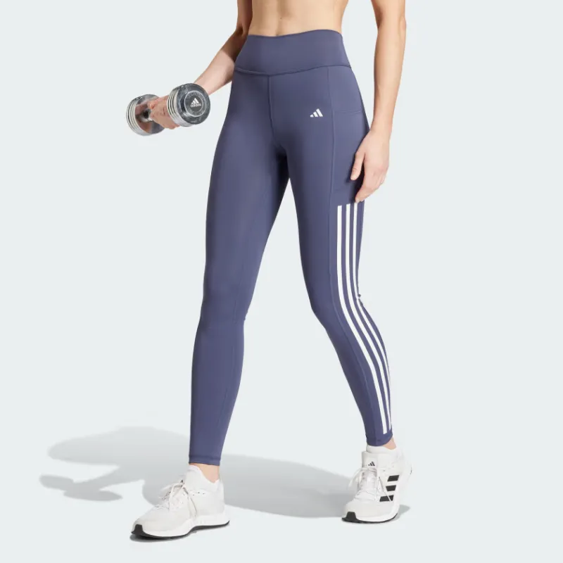 Adidas Free Shipping With AdiClub Optime 3 Stripes Full Length Leggings-2