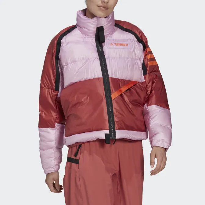 Adidas TERREX UTILITAS DOWN JACKET Down Jacket Women's Precious Qisi Lilac/Magic Red-1