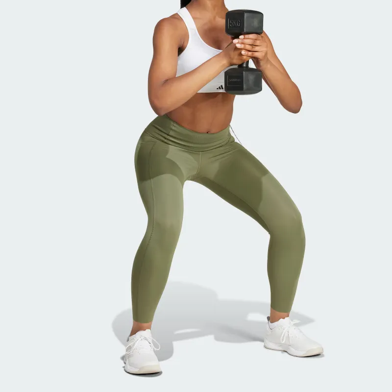 Adidas OPME POWER Athletic Trousers Women's Strata Olive Green-4