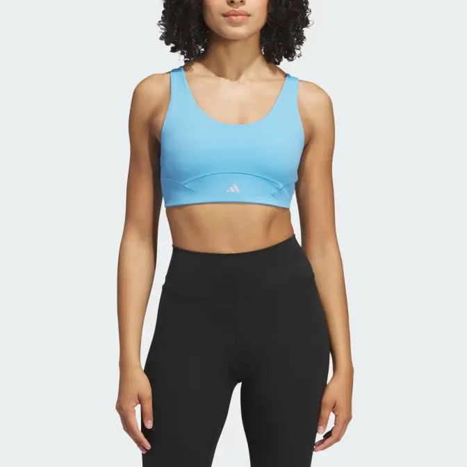 Adidas ALL ME LUXE MEDIUM-SUPPORT BRA Sports Underwear Women's Half Blue-3