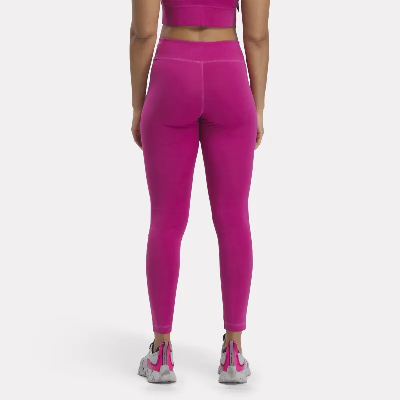Reebok Identity Small Logo Cotton Leggings Leggings Women's Half-Proud Pink-3