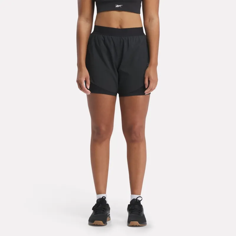 Reebok Running 2-in-1 Short Casual Shorts Women's Midnight Black-1
