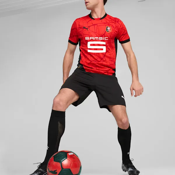 PUMA Stade Rennais Soccer Jersey Men's Red Black-3