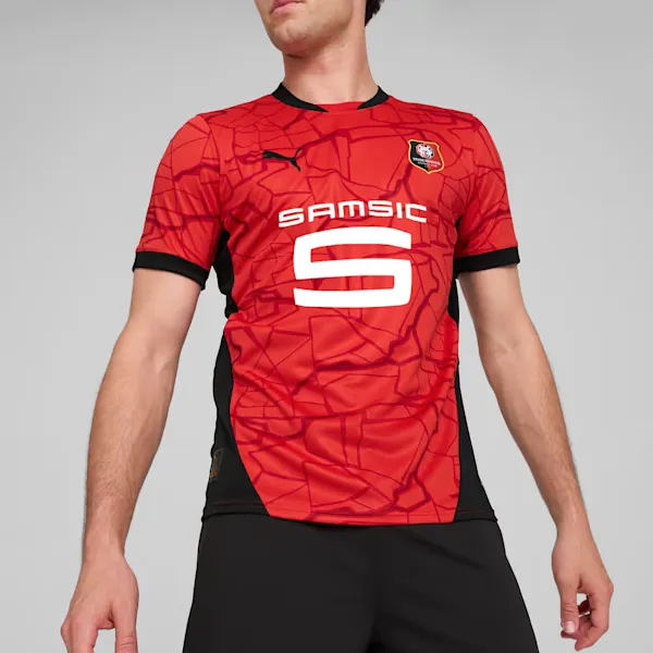 PUMA Stade Rennais Soccer Jersey Men's Red Black-2