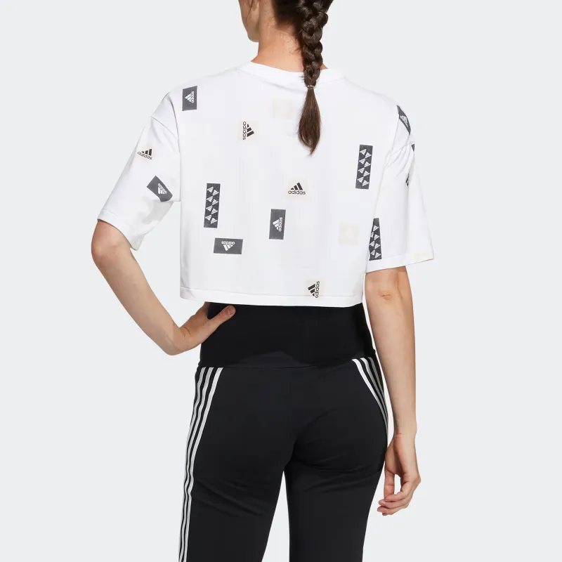 Adidas Drop Shoulder Sleeve T Shirt Women's White-2