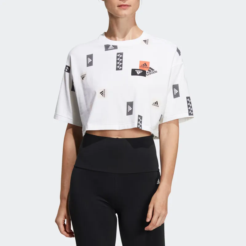 Adidas Drop Shoulder Sleeve T Shirt Women's White-1