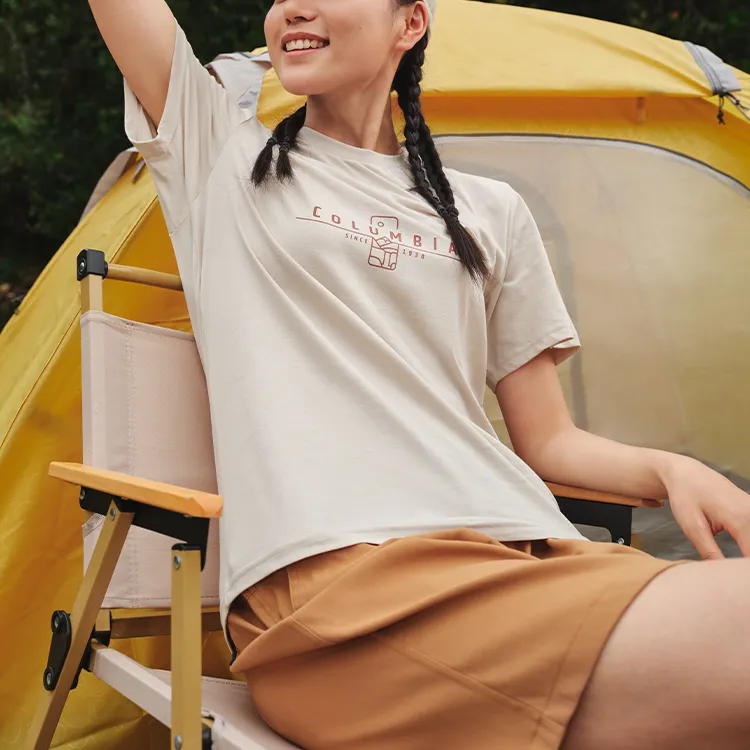 Columbia T Shirt Unisex Apricot-3