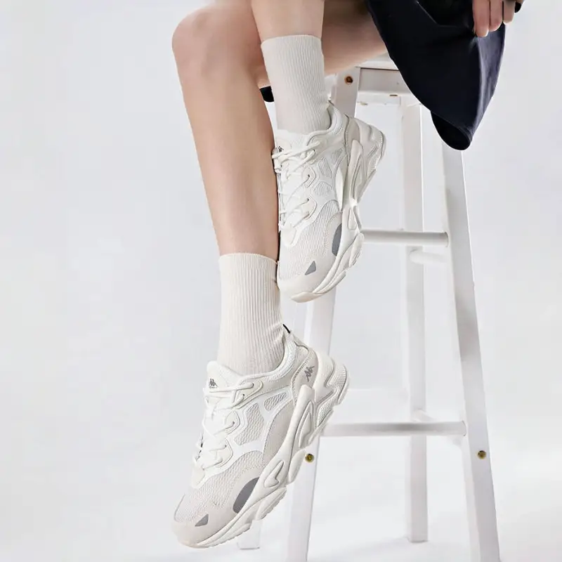 Kappa Cushioning, Slip Resistant, And Abrasion Resistant Low Top Chunky Sneakers Unisex White-7