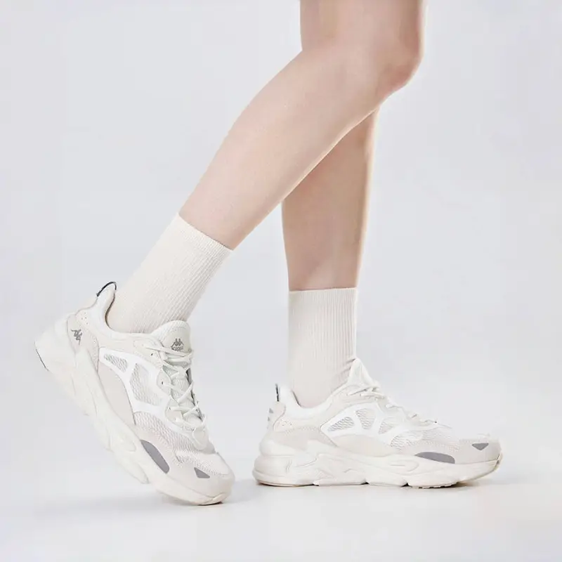 Kappa Cushioning, Slip Resistant, And Abrasion Resistant Low Top Chunky Sneakers Unisex White-6