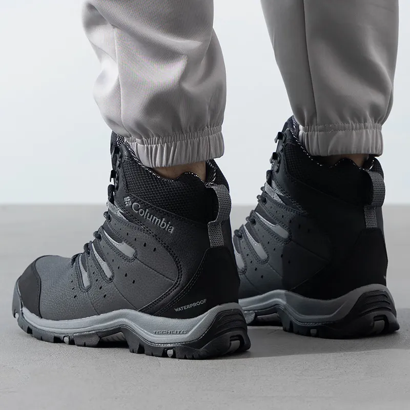 Columbia Sportswear Anti Slip Wear Resistant Mid Top Trekking Shoes Men's Black Gray-2