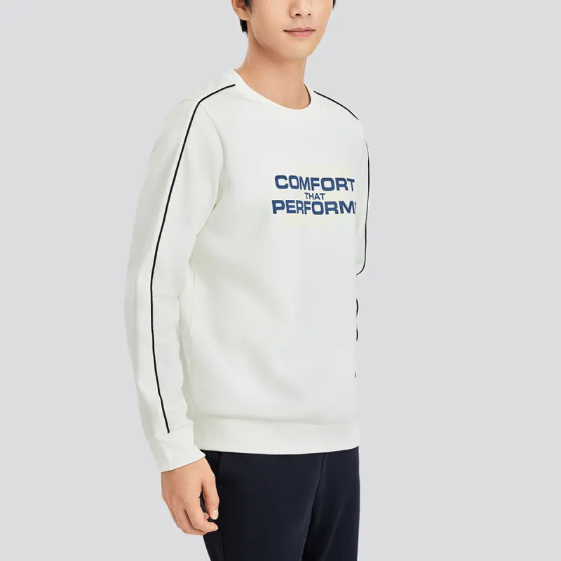 Skechers Basic Sports Series Sweatshirt Men Marshmallow White-4