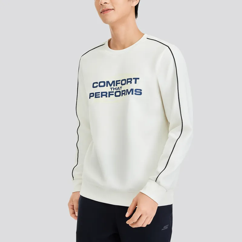 Skechers Basic Sports Series Sweatshirt Men Marshmallow White-5