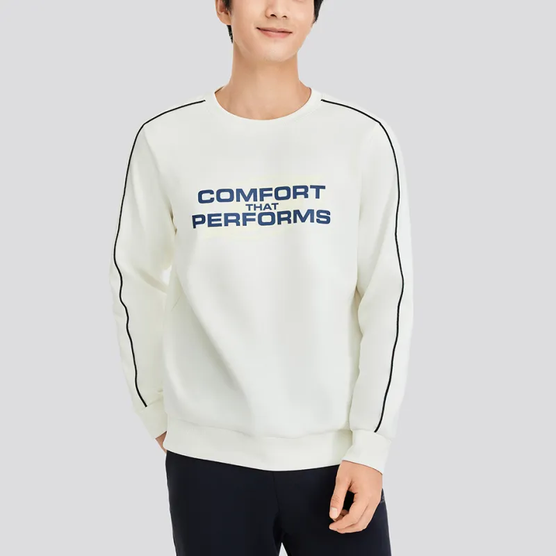Skechers Basic Sports Series Sweatshirt Men Marshmallow White-3