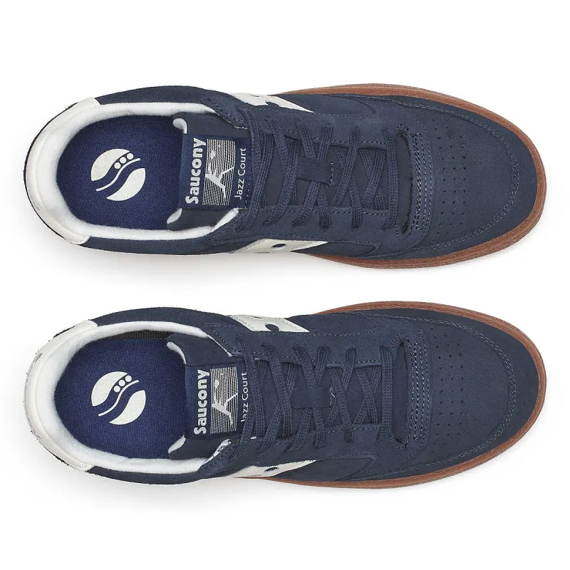 Saucony Jazz Court Anti Slip Wear Resistant Low Top Skateboard Shoes Unisex Blue-3
