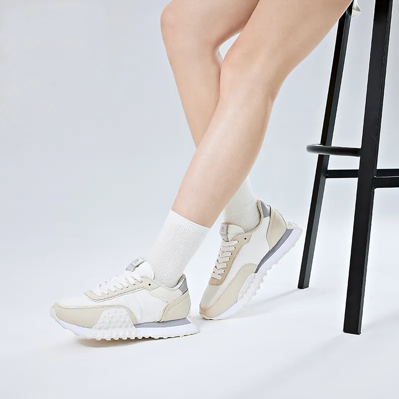 Kappa Cushioning Anti-Slip And Wear-Resistant Low-Top Casual Running Shoes Unisex White Khaki Brown Purple-6