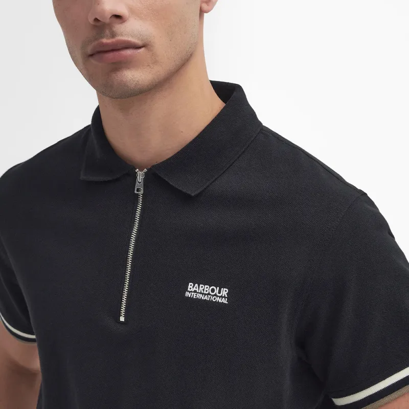 BARBOUR SS24 Polo Shirt Men's Black-3