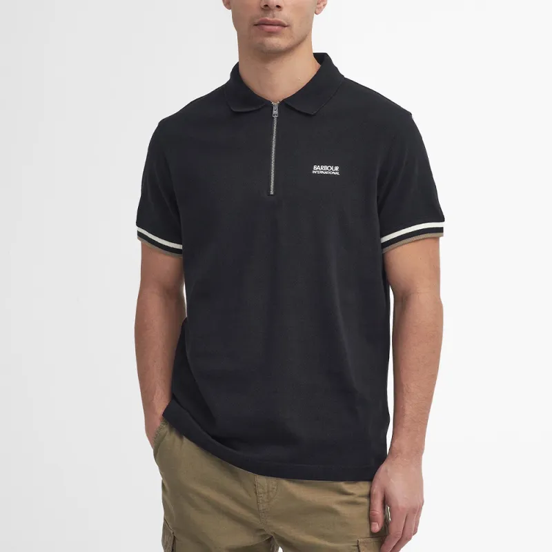 BARBOUR SS24 Polo Shirt Men's Black-1