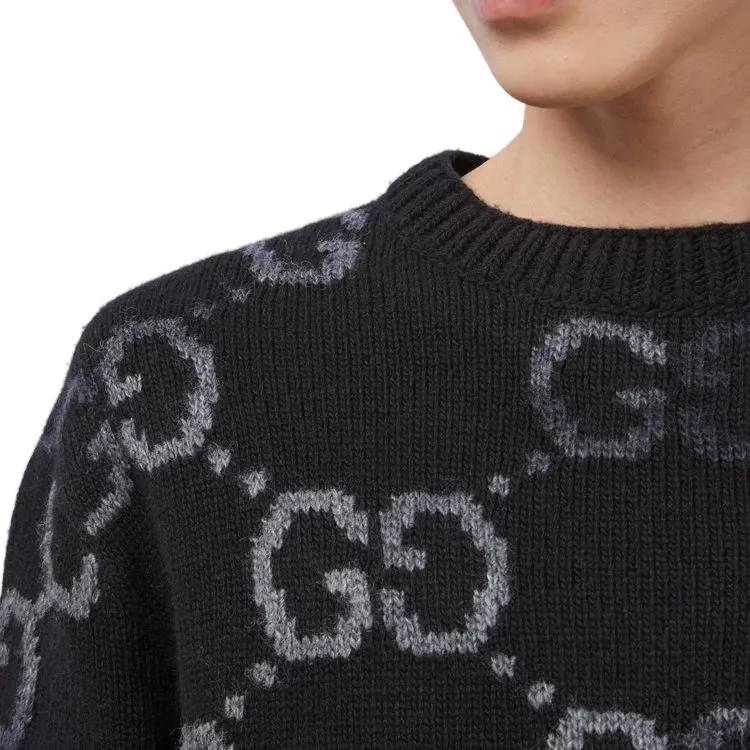 GUCCI Gg Jacquard Crewneck Jumper-4