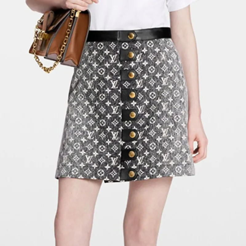 LOUIS VUITTON SS23 Casual Short Skirts Women's Gray Black-5