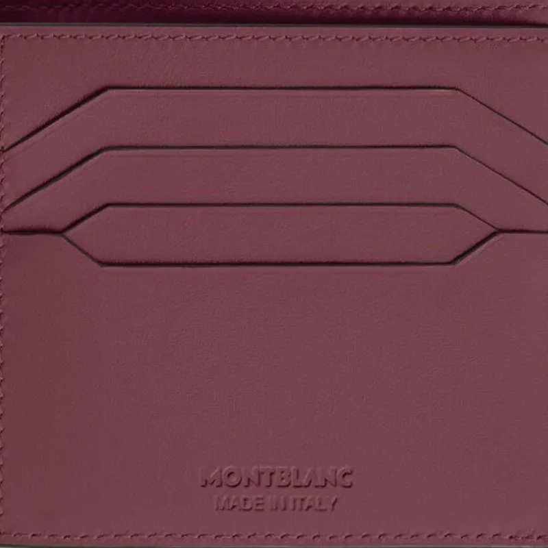 MONTBLANC Leather Wallet Women's Ink Black Currant Color-6