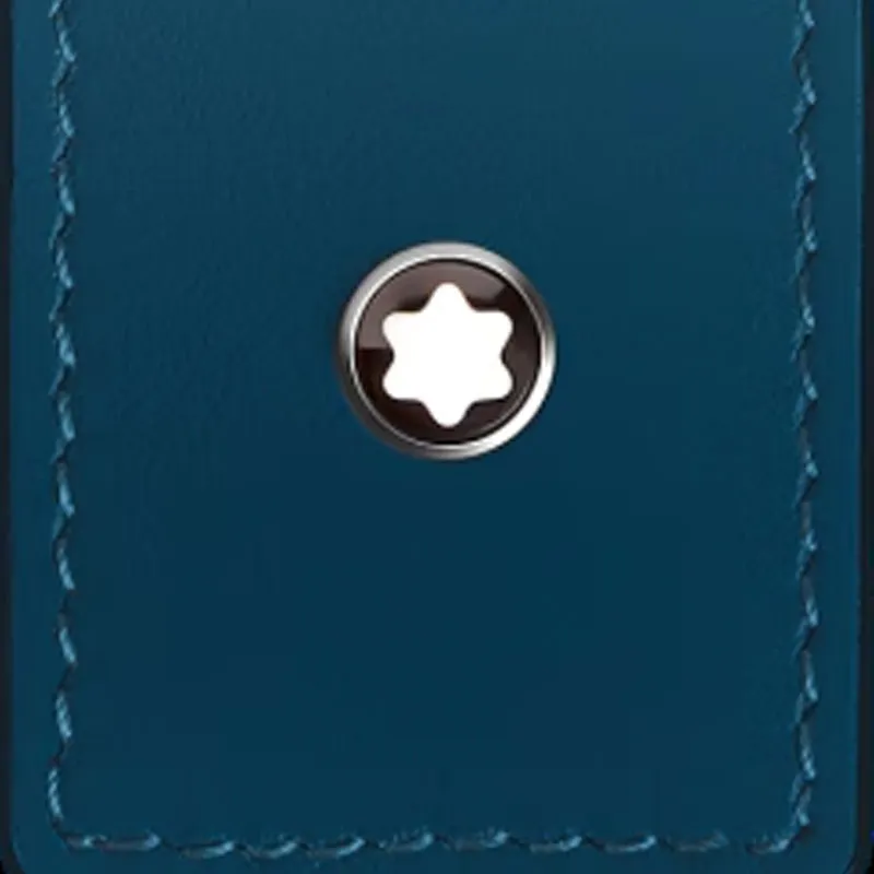 MONTBLANC Meisterstuck Grain Cow Leather Pen Pouch Storage Bag Unisex Haze Blue-3