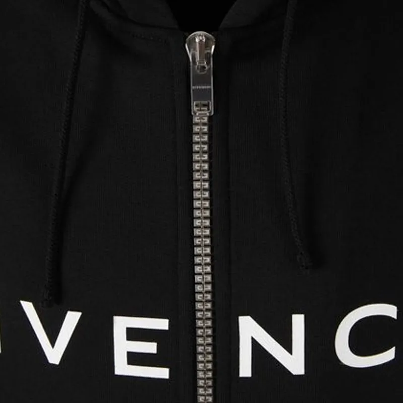 Givenchy Logo Printed Layered Zip Up Hoodie-5