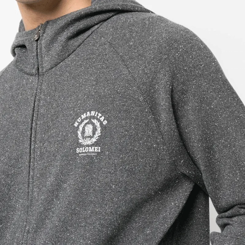 Brunello Cucinelli Logo print Zip up Hoodie-7