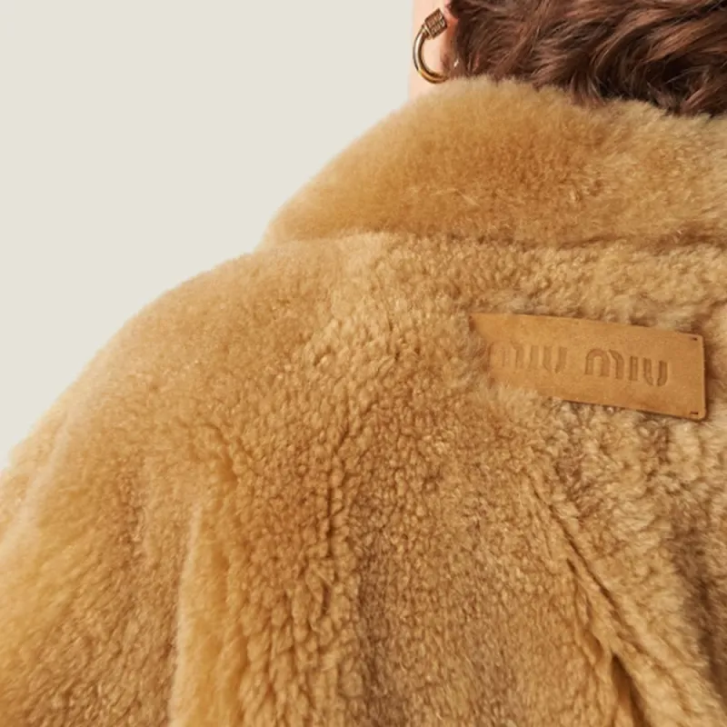 MIU MIU Jackets Women's Sand Beige Yellow-4