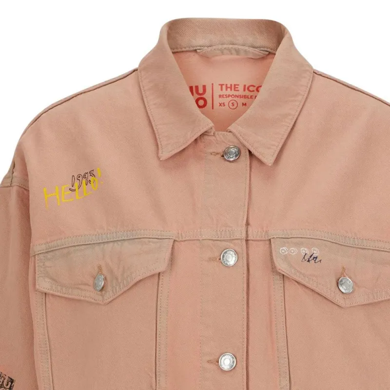 HUGO BOSS Denim Jackets Women's Light Orange-1