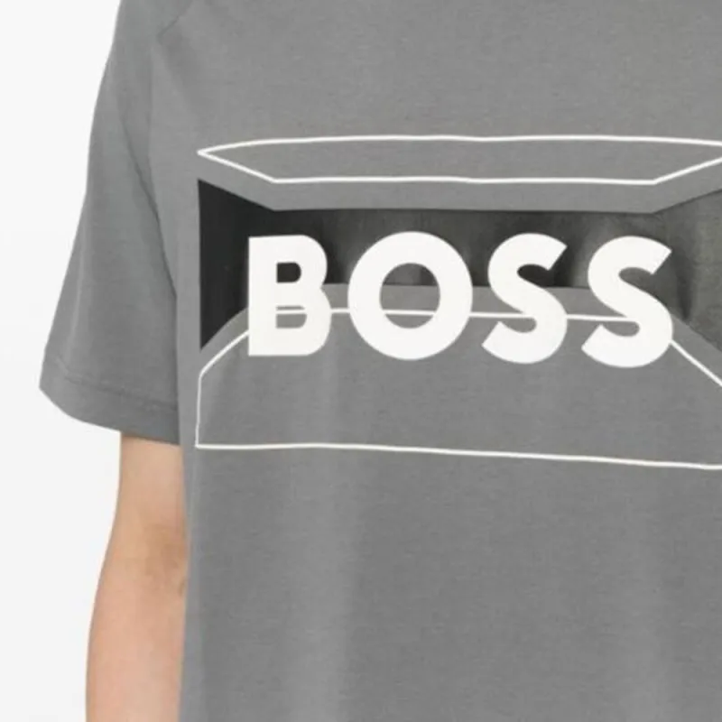 HUGO BOSS Logo Printed Crewneck T Shirt-4