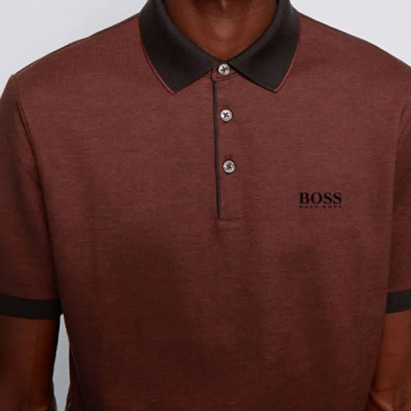 HUGO BOSS Polo Shirts Men Red Copper-4