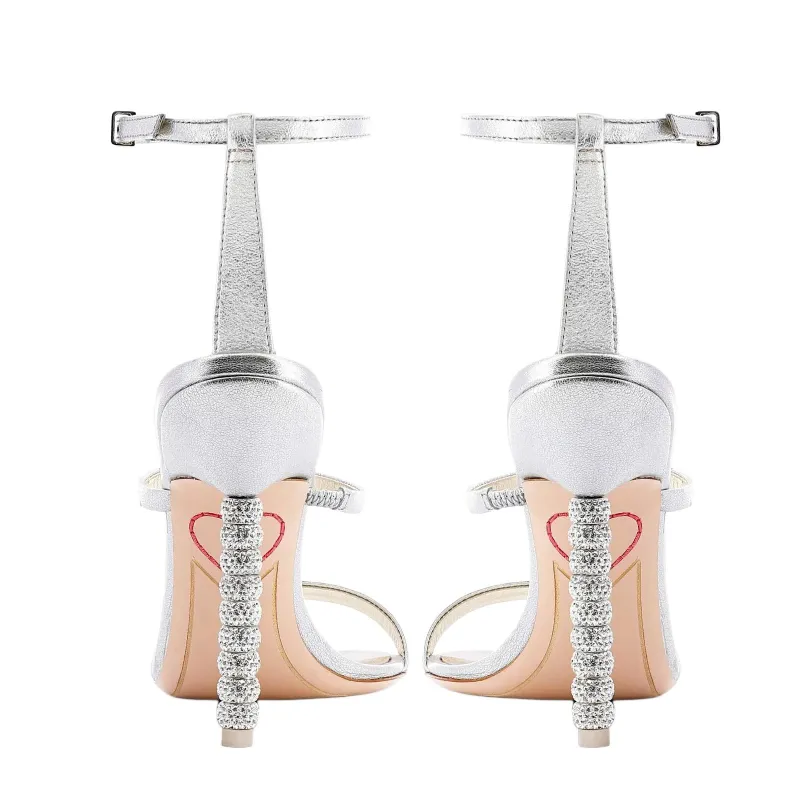 Sophia Webster Rosalind One Strap Sandals 10cm Women's Silver-3