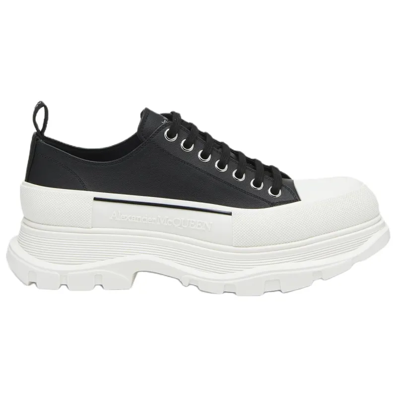 Alexander McQueen Tread Slick Low Top Canvas Shoes Men's Black-1