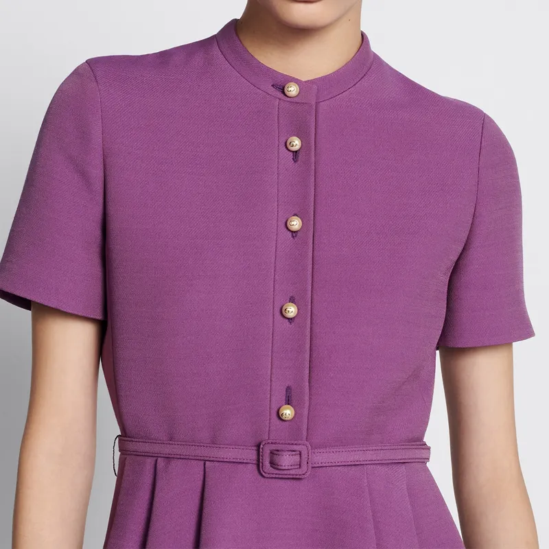 DIOR Short-Sleeved Dresses Women's Purple-4