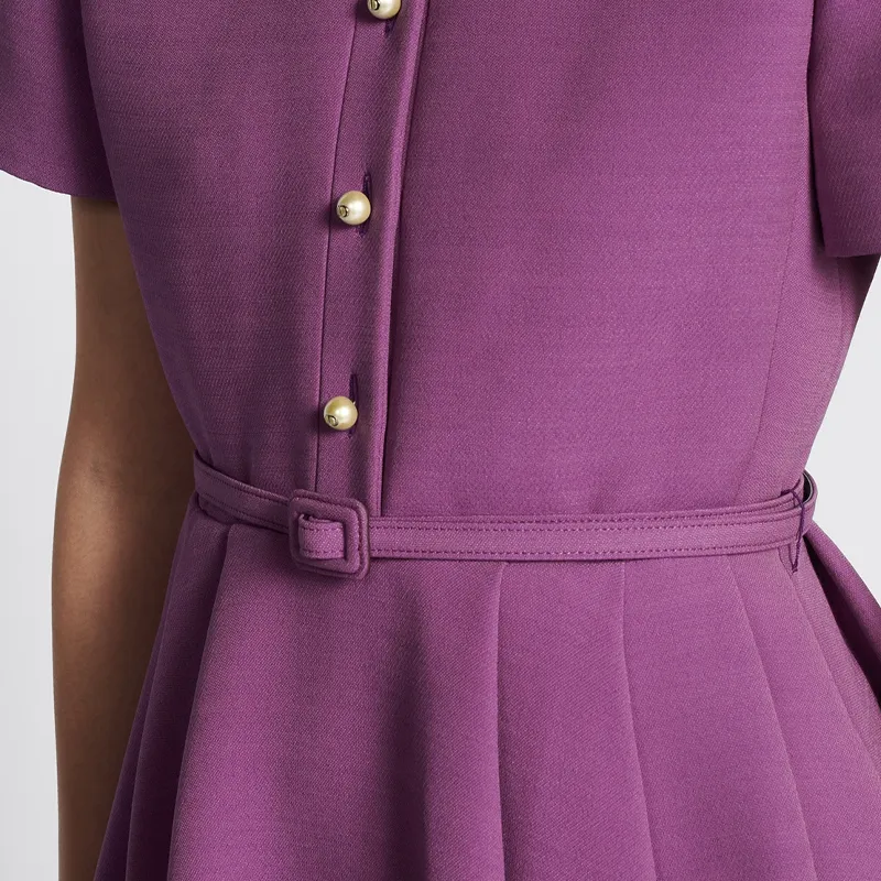 DIOR Short-Sleeved Dresses Women's Purple-7