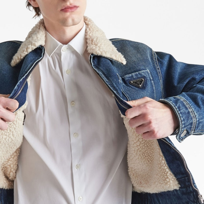 【関税＆送料込み】Prada Denim Jacket Prada Denim Jacket | Blue | FARFETCH