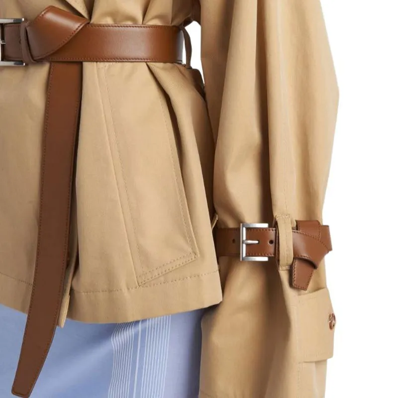 PRADA Double Breasted Belted Trench Jacket-5
