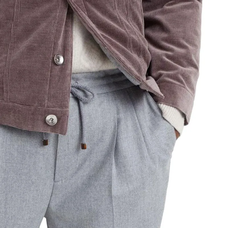 Brunello Cucinelli Pleated Tapered Leg Trousers-6