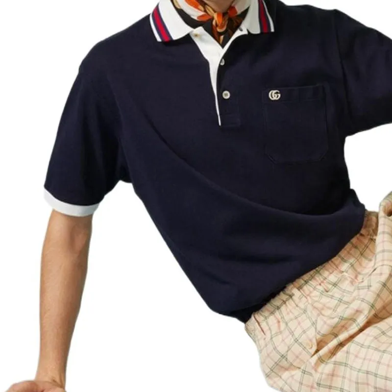 GUCCI Polo Shirts Men Navy-4