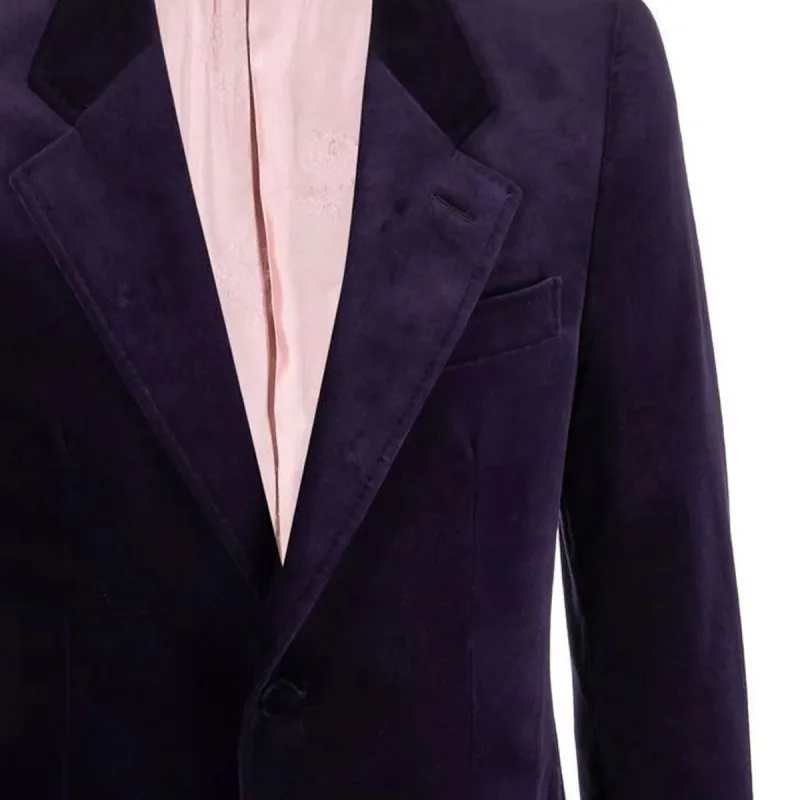 GUCCI Single breasted Velvet Blazer-4