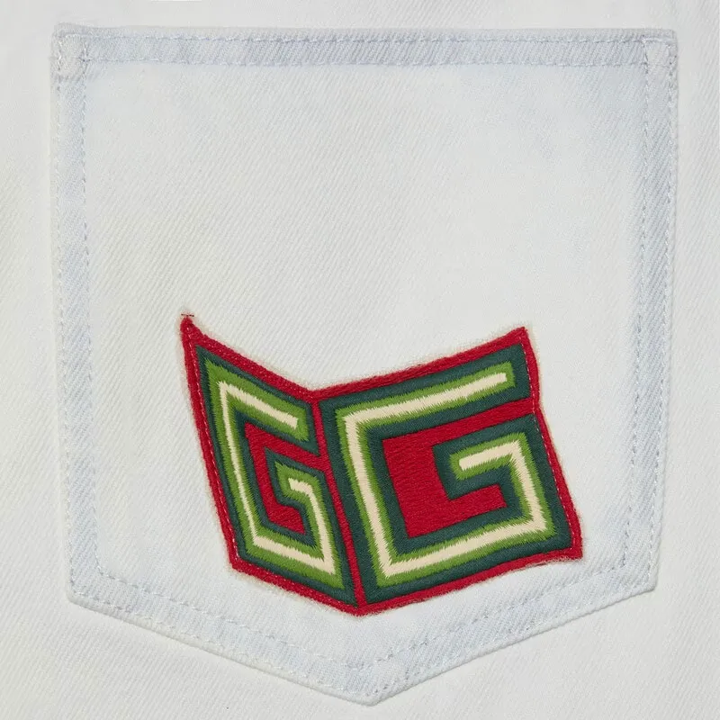 GUCCI Fw22 Tanabata Series Jeans Men's White-1