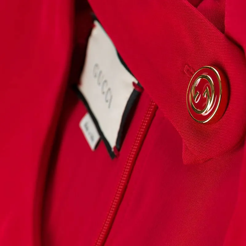 GUCCI Short Sleeved Dresses Women's Red-4